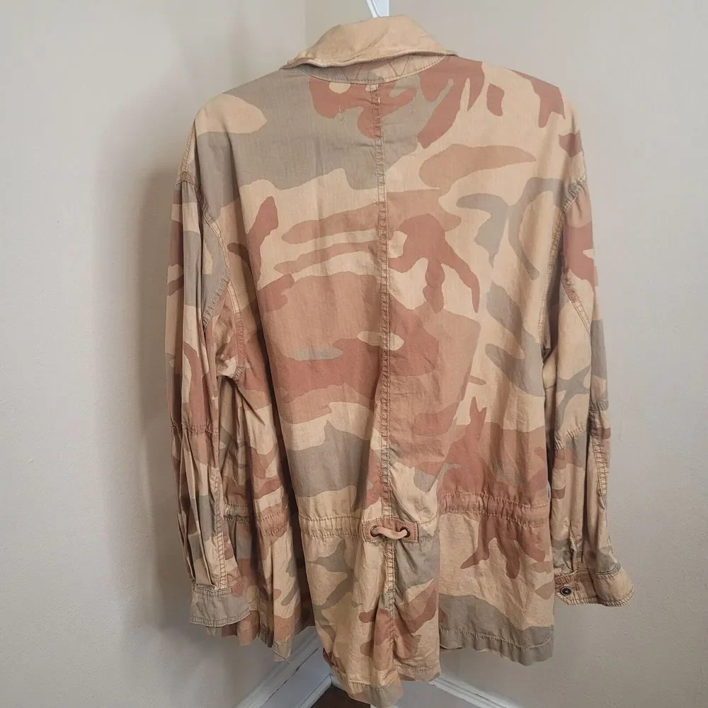 Free People Lead The Way Oversized Camo Jacket Size Medium M Neutral Multicolor - Picture 2 of 16